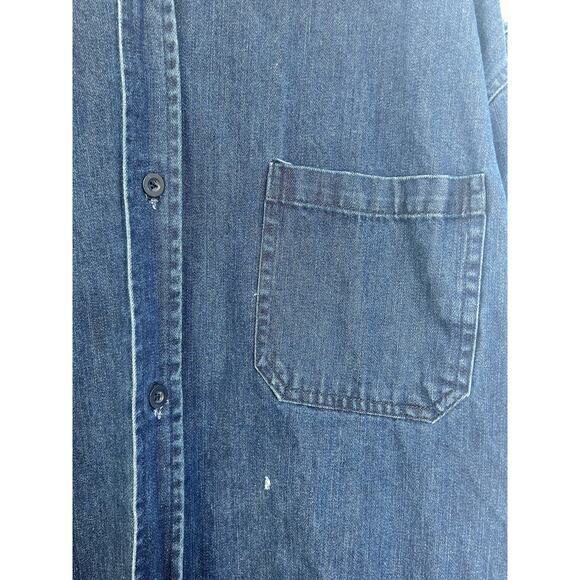 Denim Shacket Chore Shirt Mens XXL Merill & Forbes Heavy Denim Workwear - Picture 3 of 8